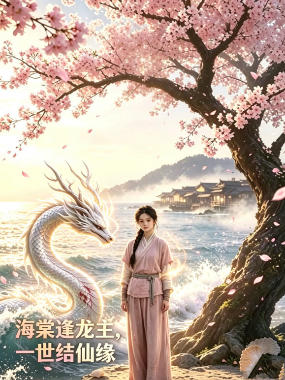 海棠逢龙主，一世结仙缘
