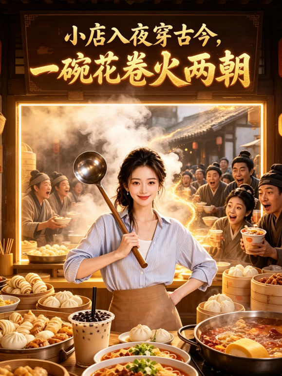 小店入夜穿古今，一碗花卷火两朝