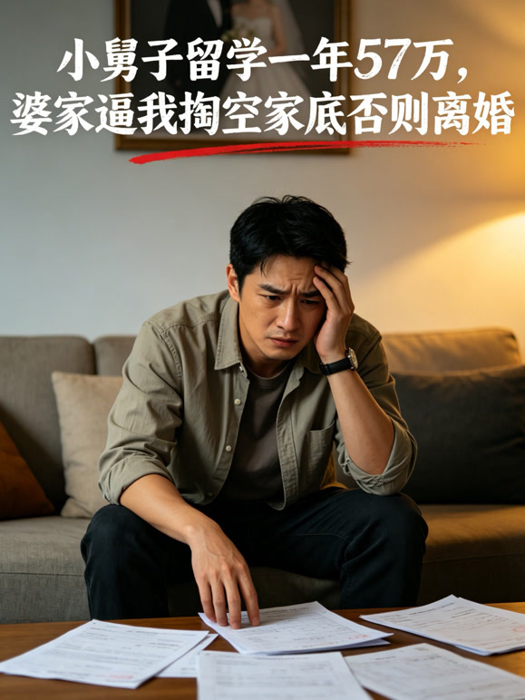 小舅子留学一年57万，婆家逼我掏空家底否则离婚