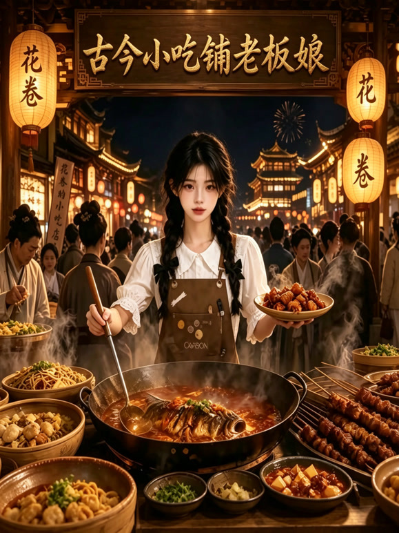 古今小吃店铺老板娘