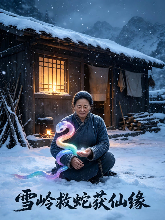 雪岭救蛇获仙缘