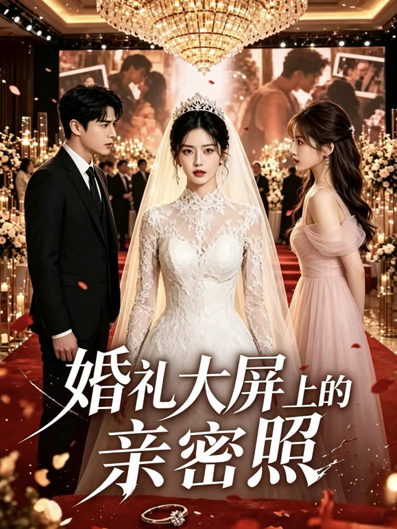 婚礼大屏上的亲密照