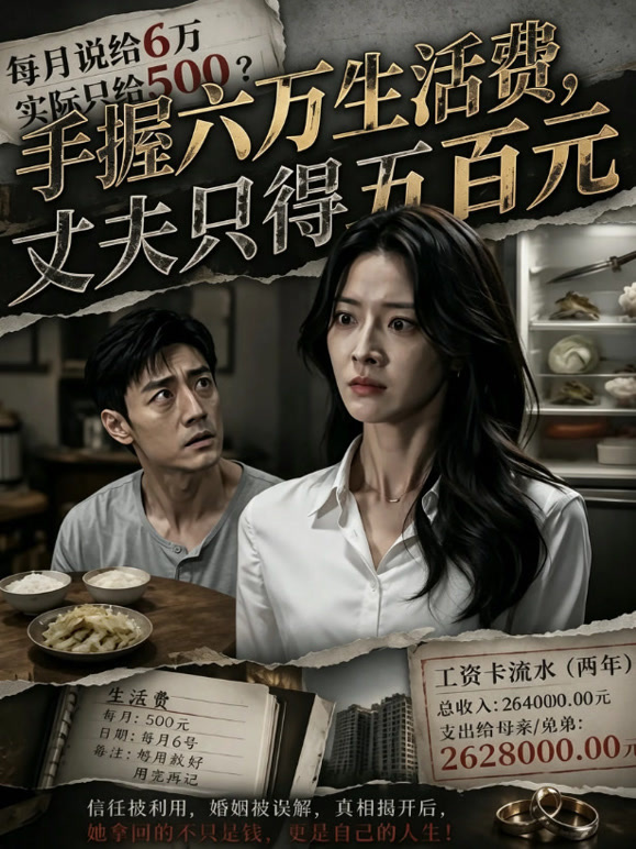 手握六万生活费，丈夫只得五百元